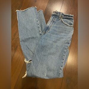 Abercrombie & fitch 90s straight 25 0 curve love jeans denim ultra high rise
